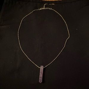 Amethyst necklace with tarnish free gold chain
